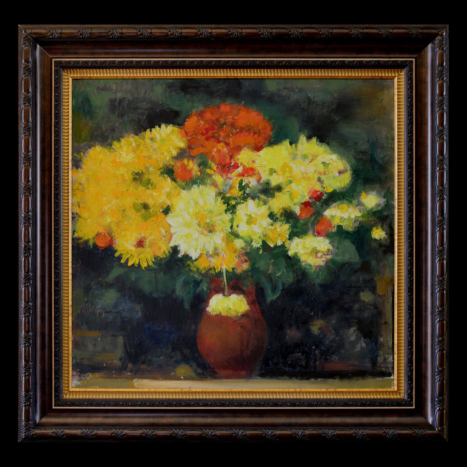 "Back yard flowers" Besik Arbolishvili Original painting for sale