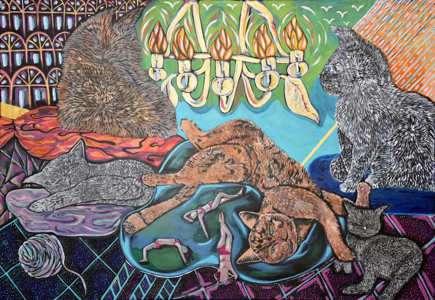 Cats Karina Schiefer Original painting for sale