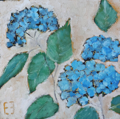 Blue Hydrangea by Elena Zapassky, Painting for Sale on Select