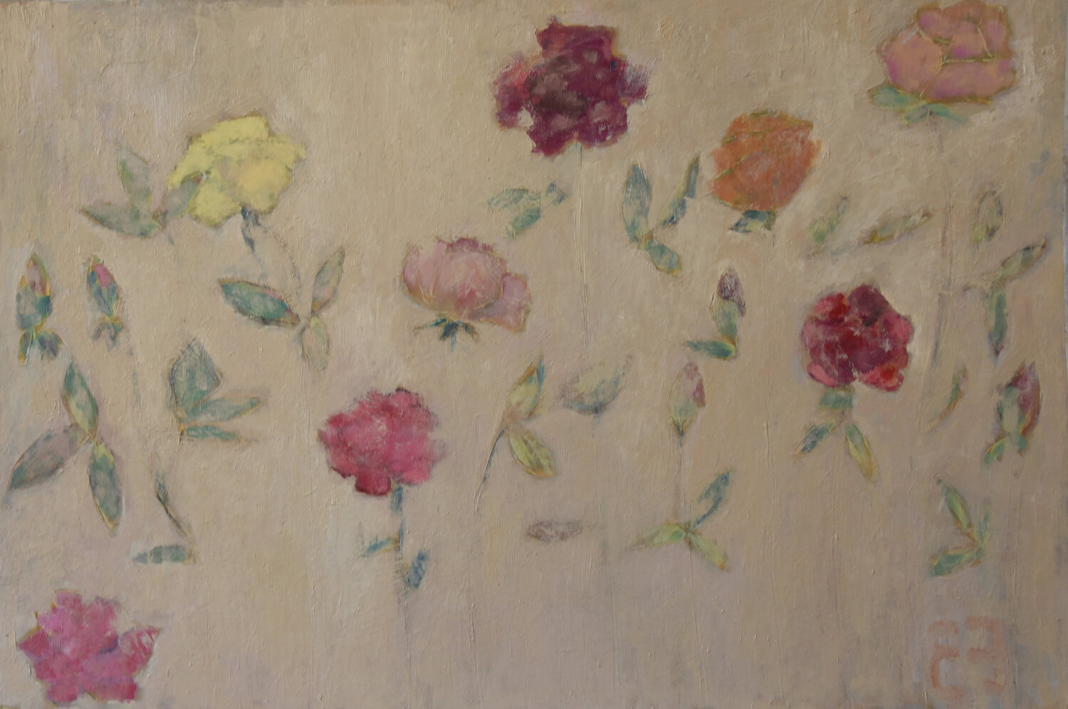 Rose garden Elena Zapassky Original painting for sale