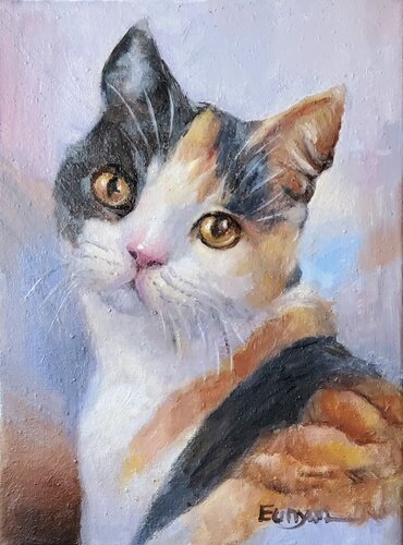 Live Cat Warm Portrait by Eunyoung Yun, Painting for Sale on Select