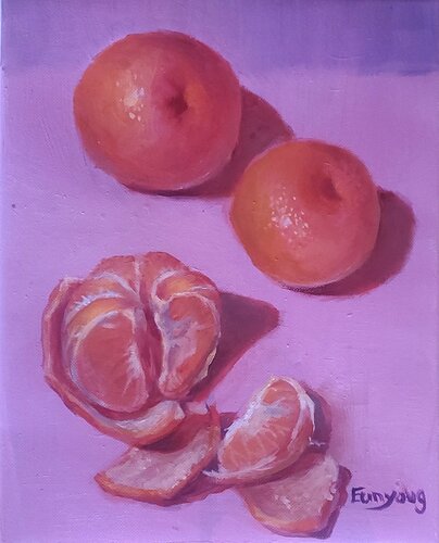 Stillness in Orange by Eunyoung Yun, Painting for Sale on Select