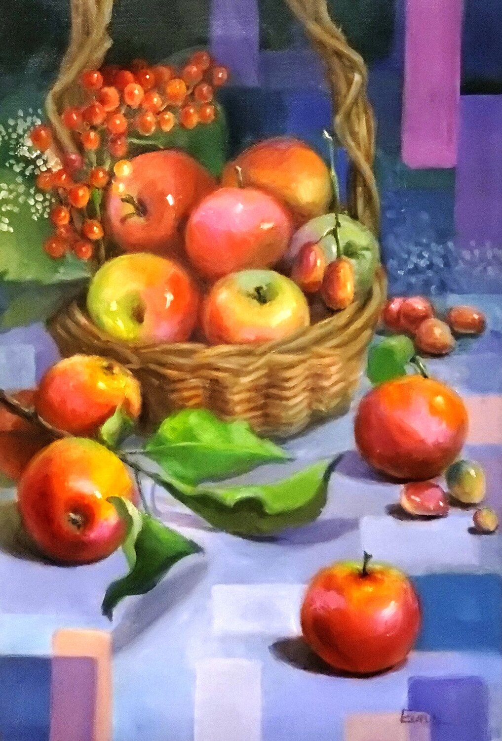 Apples of Thanksgiving Joy Eunyoung Yun Original painting for sale