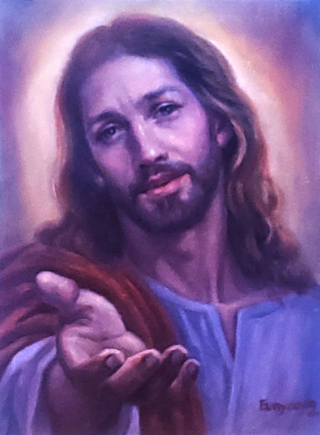 Original Oil Painting Jesus Christ Sacred Art 11x16 Hand Painted Fine Art Signed Eunyoung Yun Original painting for sale