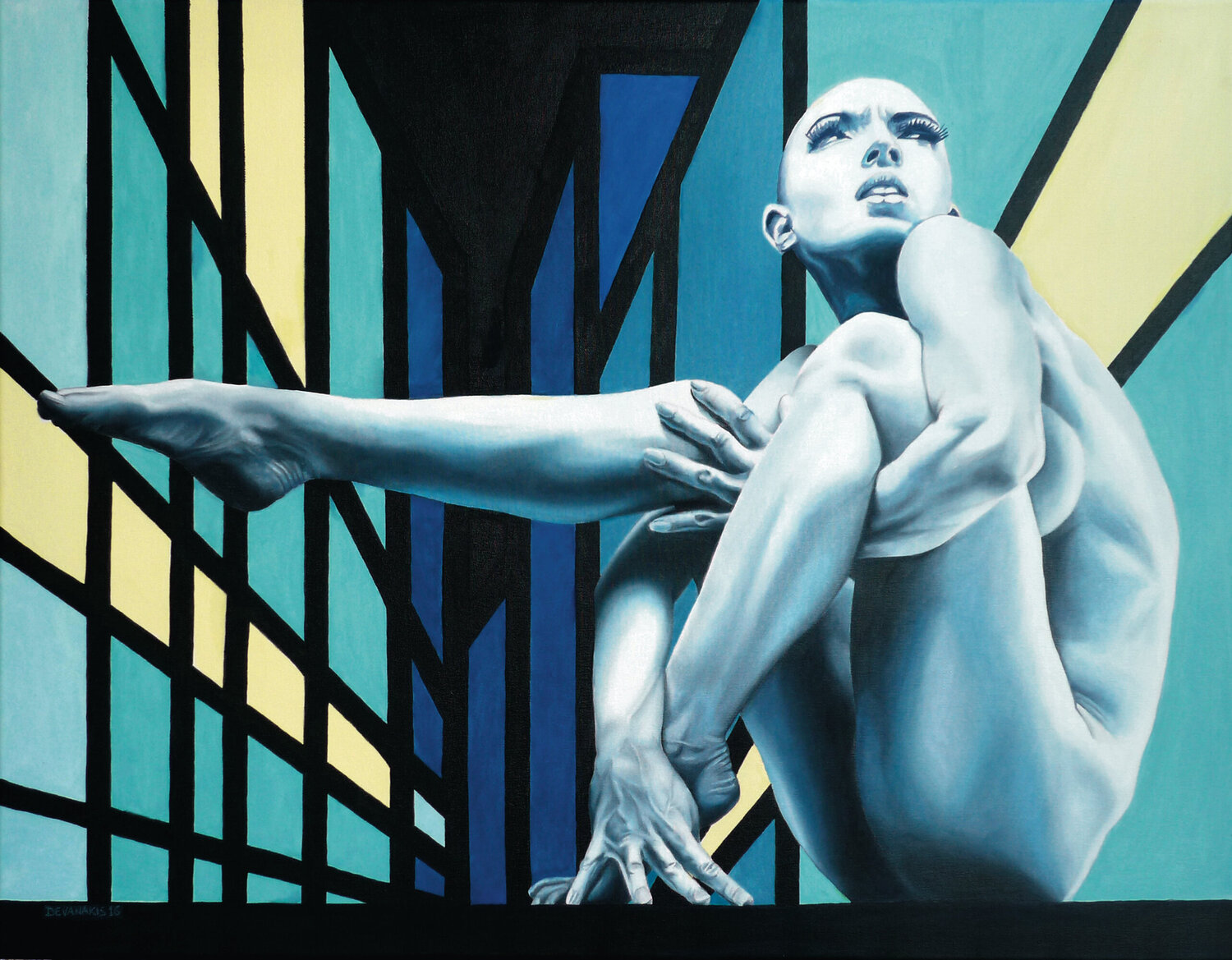 Bold Nude Michel Devanakis Original painting for sale