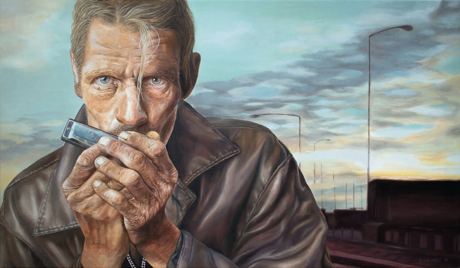 Homeless Michel Devanakis Original painting for sale