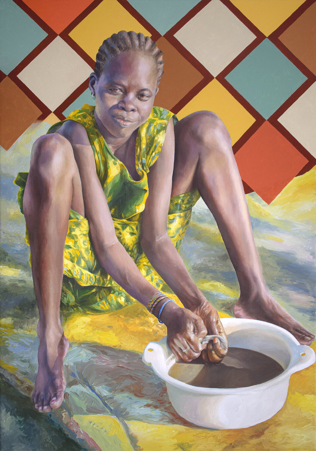African Vibes Michel Devanakis Original painting for sale
