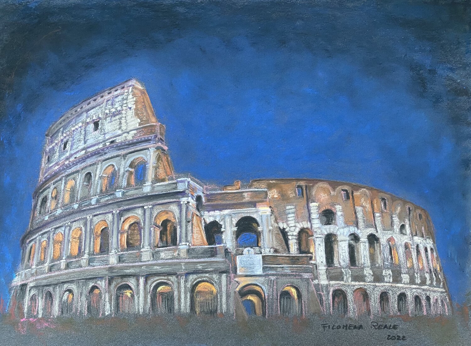 COLOSSEO NOTTE Filomena Reale Original painting for sale