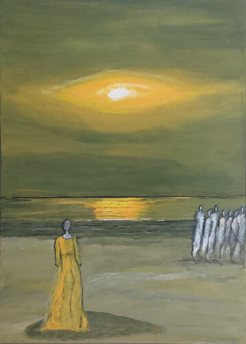 Lady at the see by Mieke Van Cauter, Painting for Sale on Select