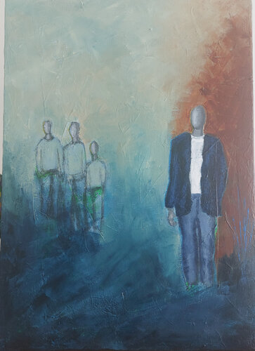 Man in blue by Mieke Van Cauter, Painting for Sale on Select
