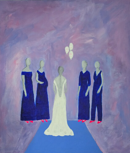 Sisterhood with a Touch of Glitter and Neon by Mieke Van Cauter, Painting for Sale on Select
