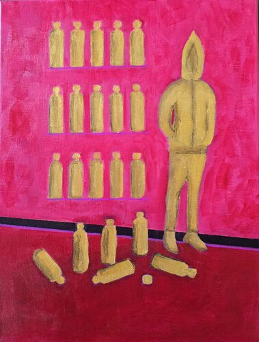 Gold meets gold by Mieke Van Cauter, Painting for Sale on Select