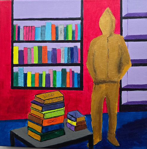 Where Words Speak and Stories Begin by Mieke Van Cauter, Painting for Sale on Select