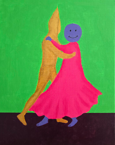 The Golden Dance by Mieke Van Cauter, Painting for Sale on Select