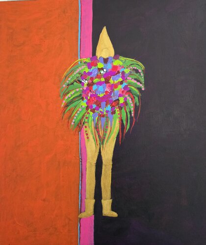"Goud, is this bouquet for me?" by Mieke Van Cauter, Painting for Sale on Select