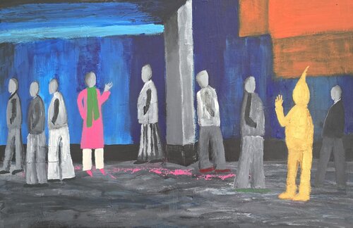 A Simple Hello by Mieke Van Cauter, Painting for Sale on Select
