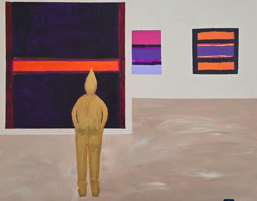 Gold with a Nod to Rothko - Goud met een knipoog naar Rothko by Mieke Van Cauter, Painting for Sale on Select