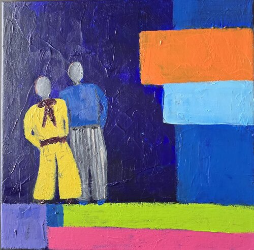 Bold in Yellow by Mieke Van Cauter, Painting for Sale on Select