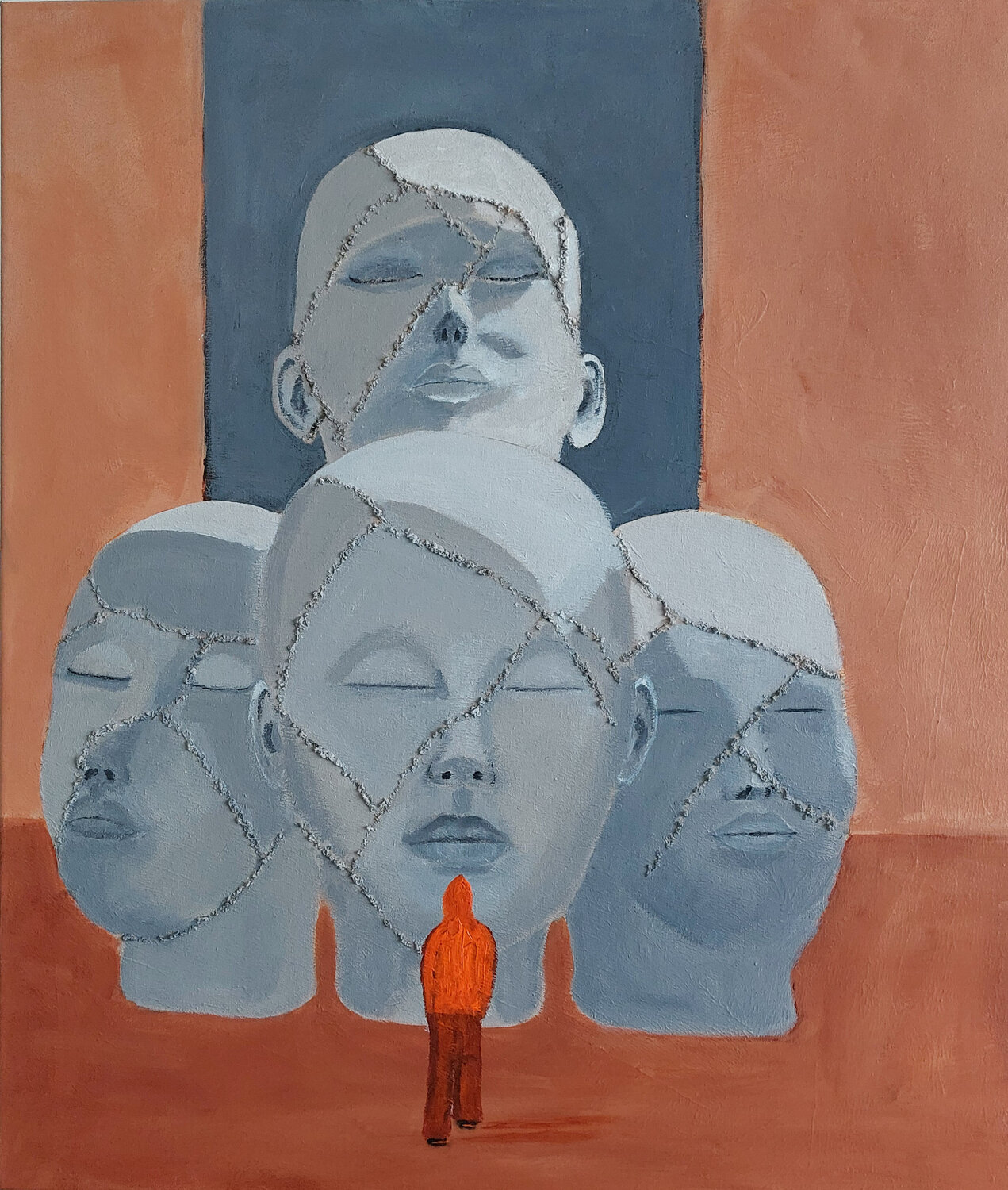 The insignificance of Man Mieke Van Cauter Original painting for sale