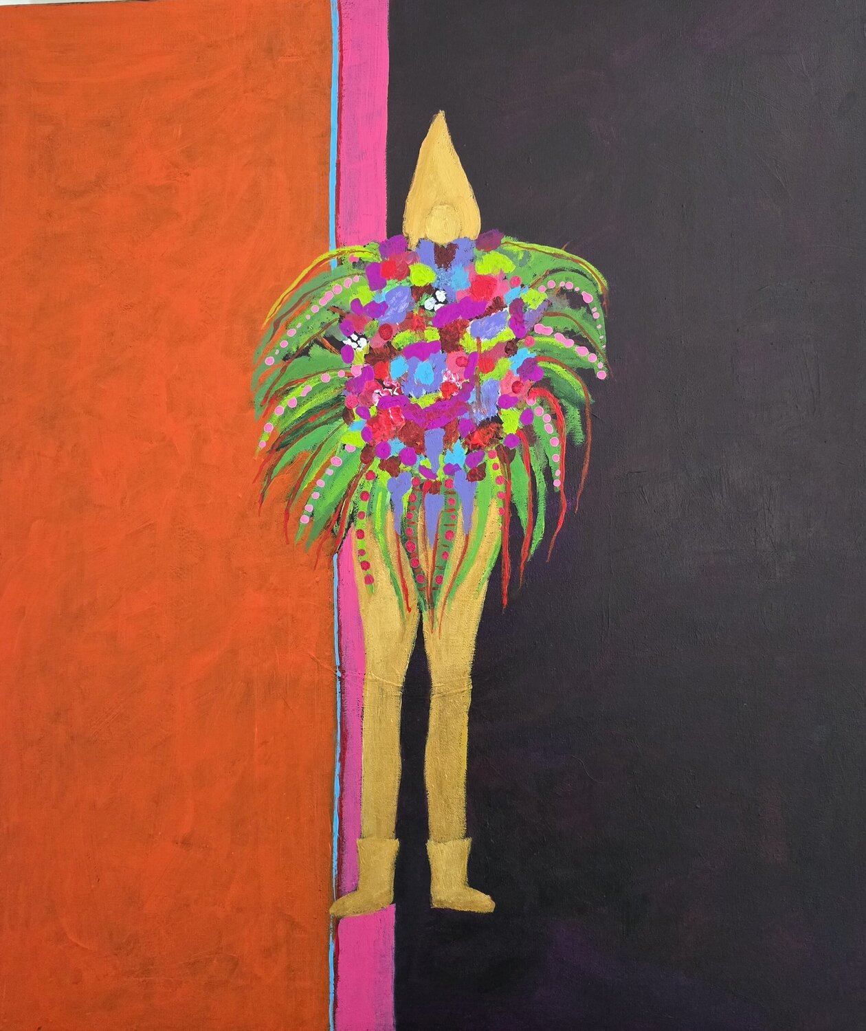 "Goud, is this bouquet for me?" Mieke Van Cauter Original painting for sale