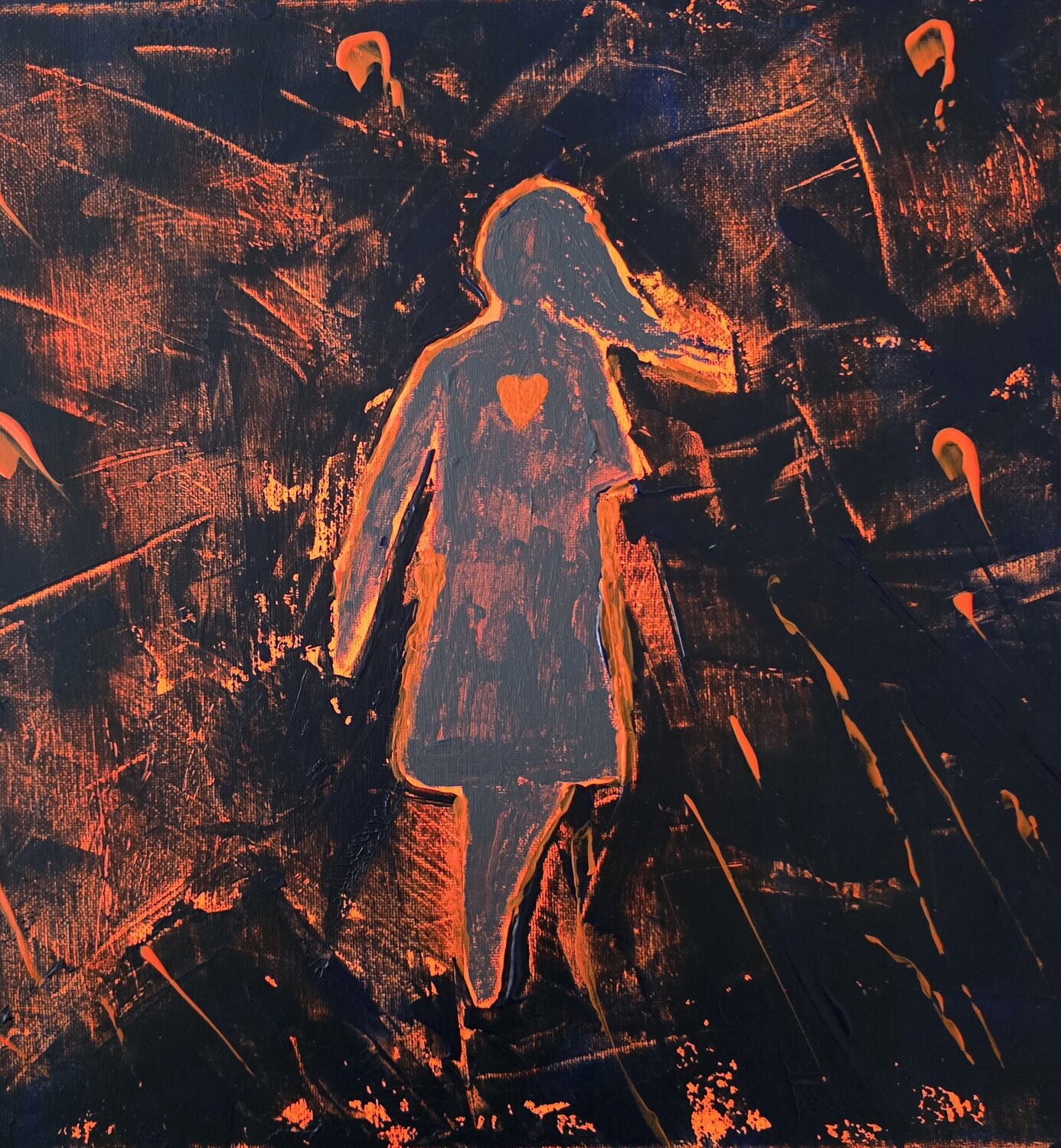 She Leads with Her Heart Mieke Van Cauter Original painting for sale