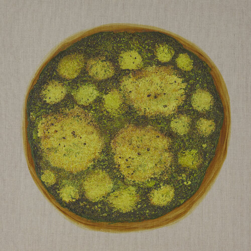 Round Mossy Art - 2543 by Klara Gunnlaugsdottir, Painting for Sale on Select