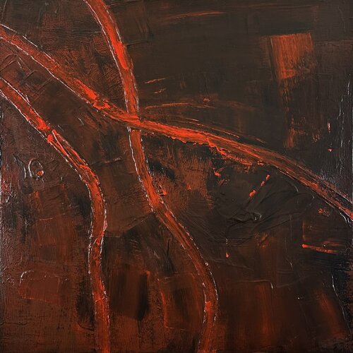 Glowing Red Hot Lava (no. 2558) by Klara Gunnlaugsdottir, Painting for Sale on Select