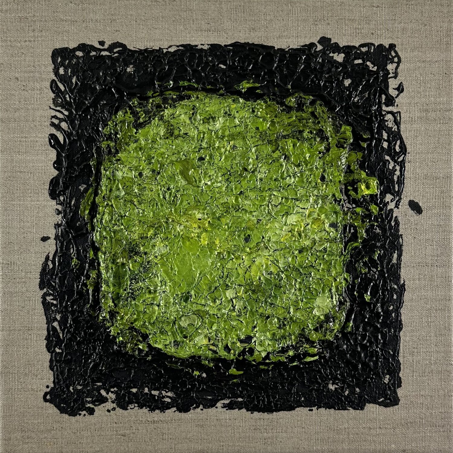 Round Mossy Art no. 2531 Klara Gunnlaugsdottir Original painting for sale