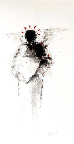 "BLACK ANGEL 2023 " by Hanna Sidorowicz, Painting for Sale on Select