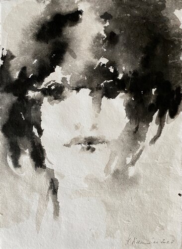 BLACK FACE, 2023 by Hanna Sidorowicz, Drawing for Sale on Select
