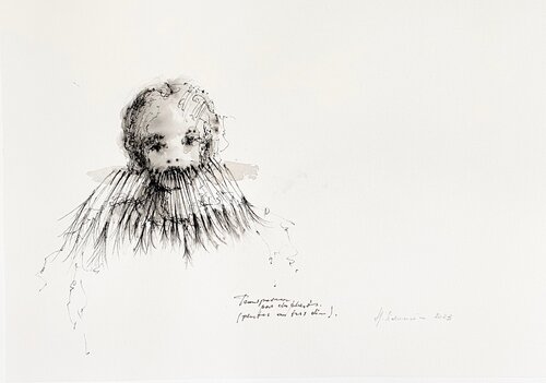 " Porteur de rêve " by Hanna Sidorowicz, Drawing for Sale on Select