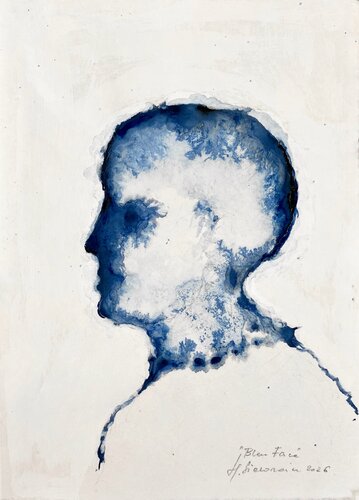 PORTRAIT BLEU , 2026 by Hanna Sidorowicz, Drawing for Sale on Select