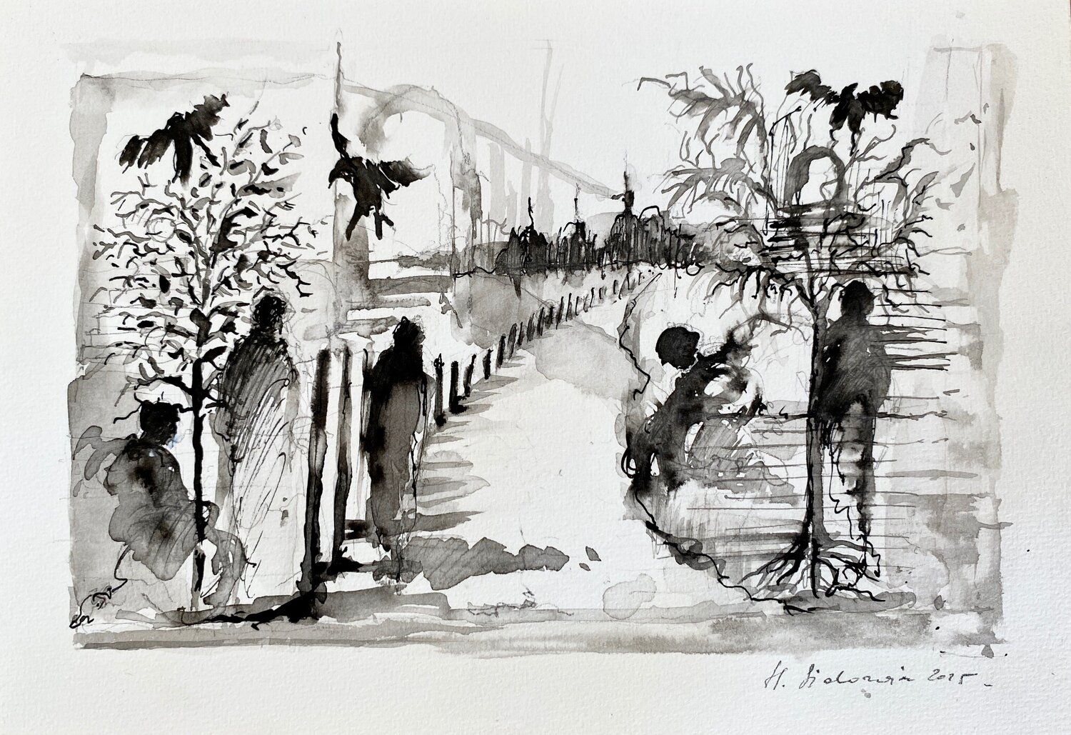 "PERSPECTIVES" 2025 Hanna Sidorowicz Drawing for sale