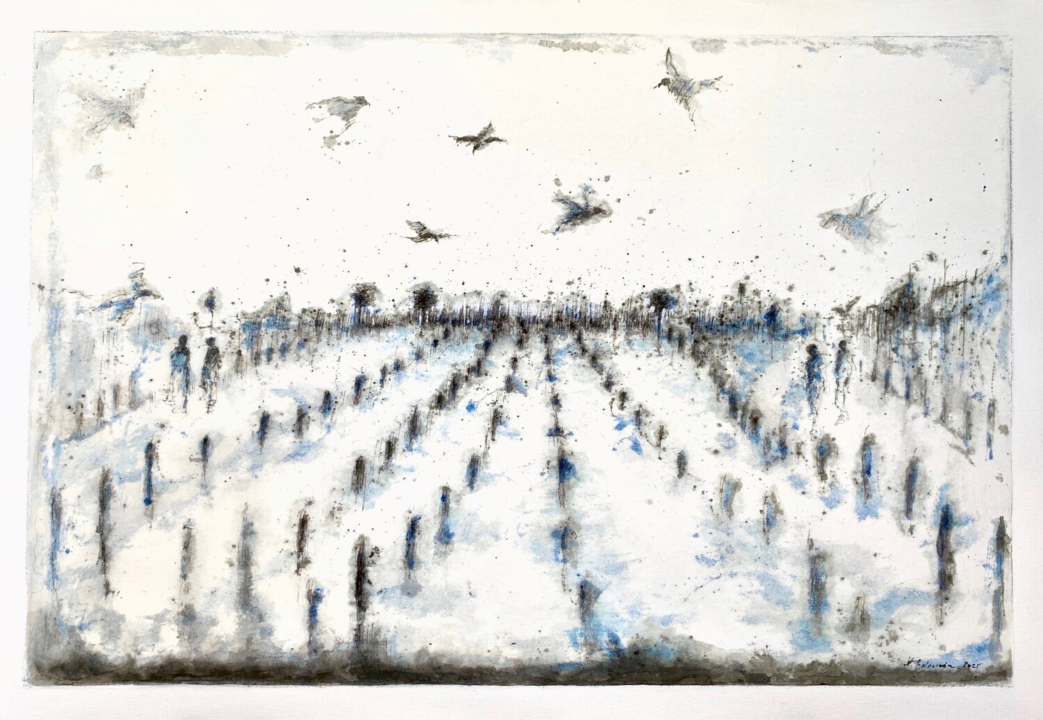 "Le champ " 2025 Hanna Sidorowicz Original painting for sale