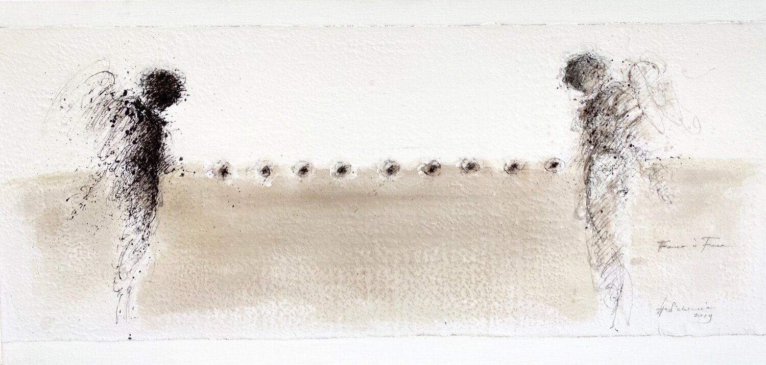 FACE A FACE , 2019 Hanna Sidorowicz Original painting for sale