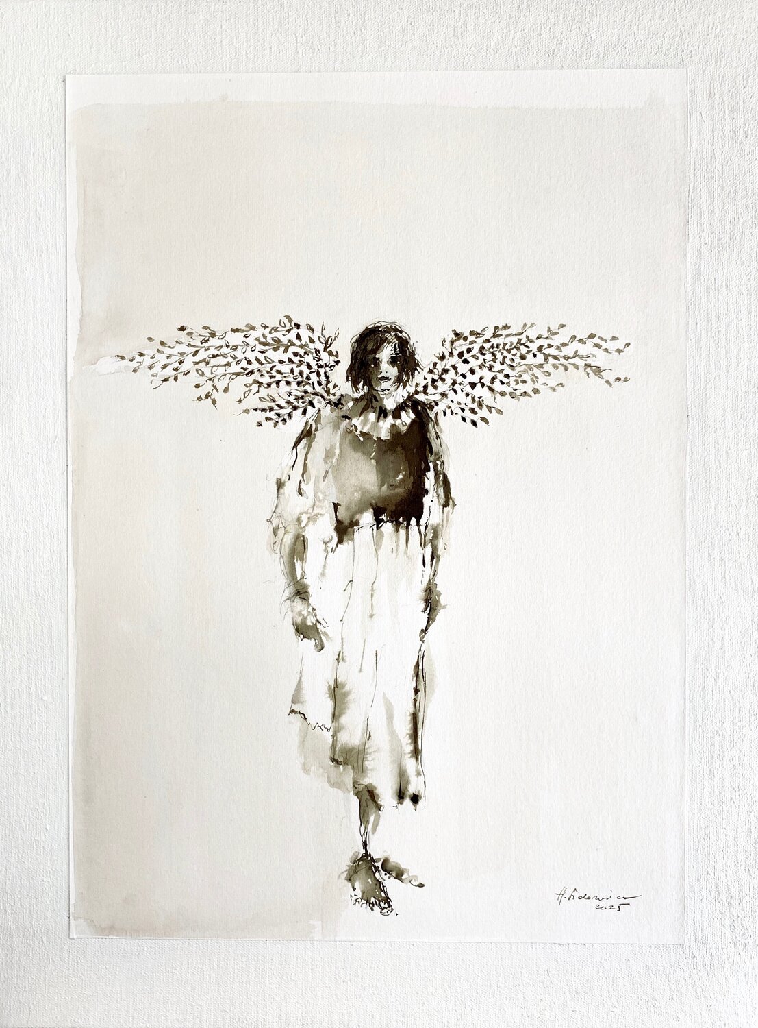 " FILLE A FLEURS " 2025 Hanna Sidorowicz Original painting for sale