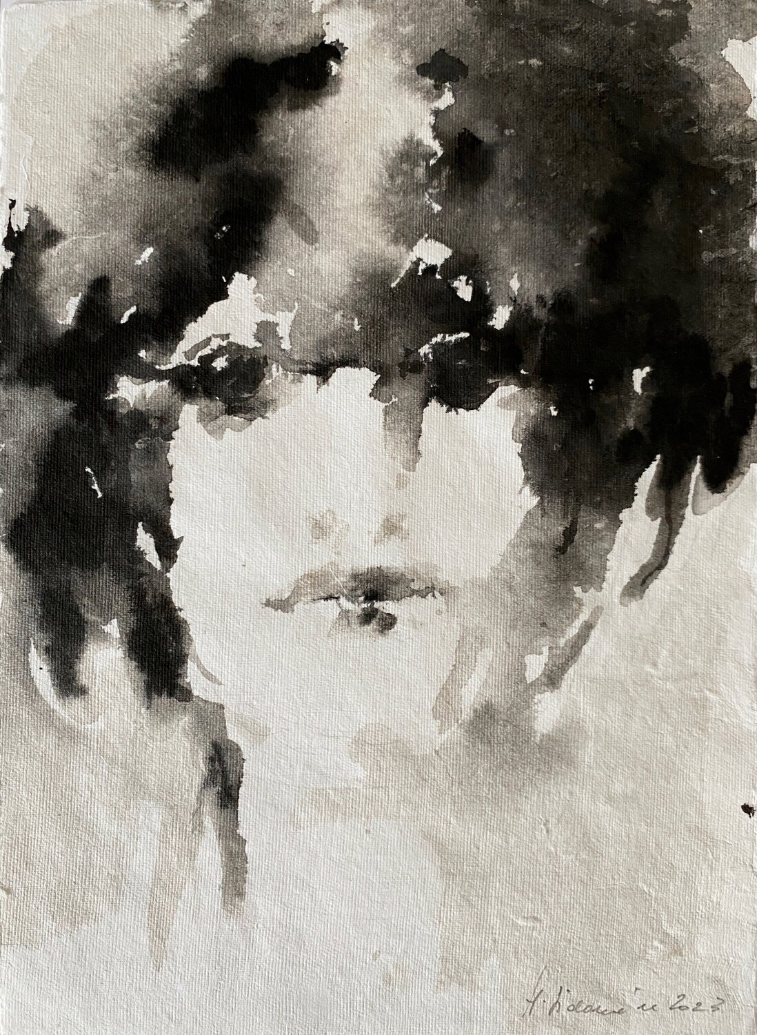 BLACK FACE, 2023 Hanna Sidorowicz Drawing for sale