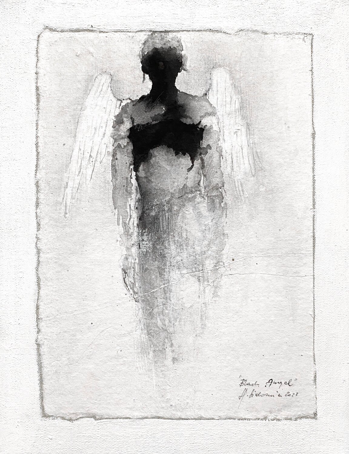 black angel , 2023 Hanna Sidorowicz Original painting for sale