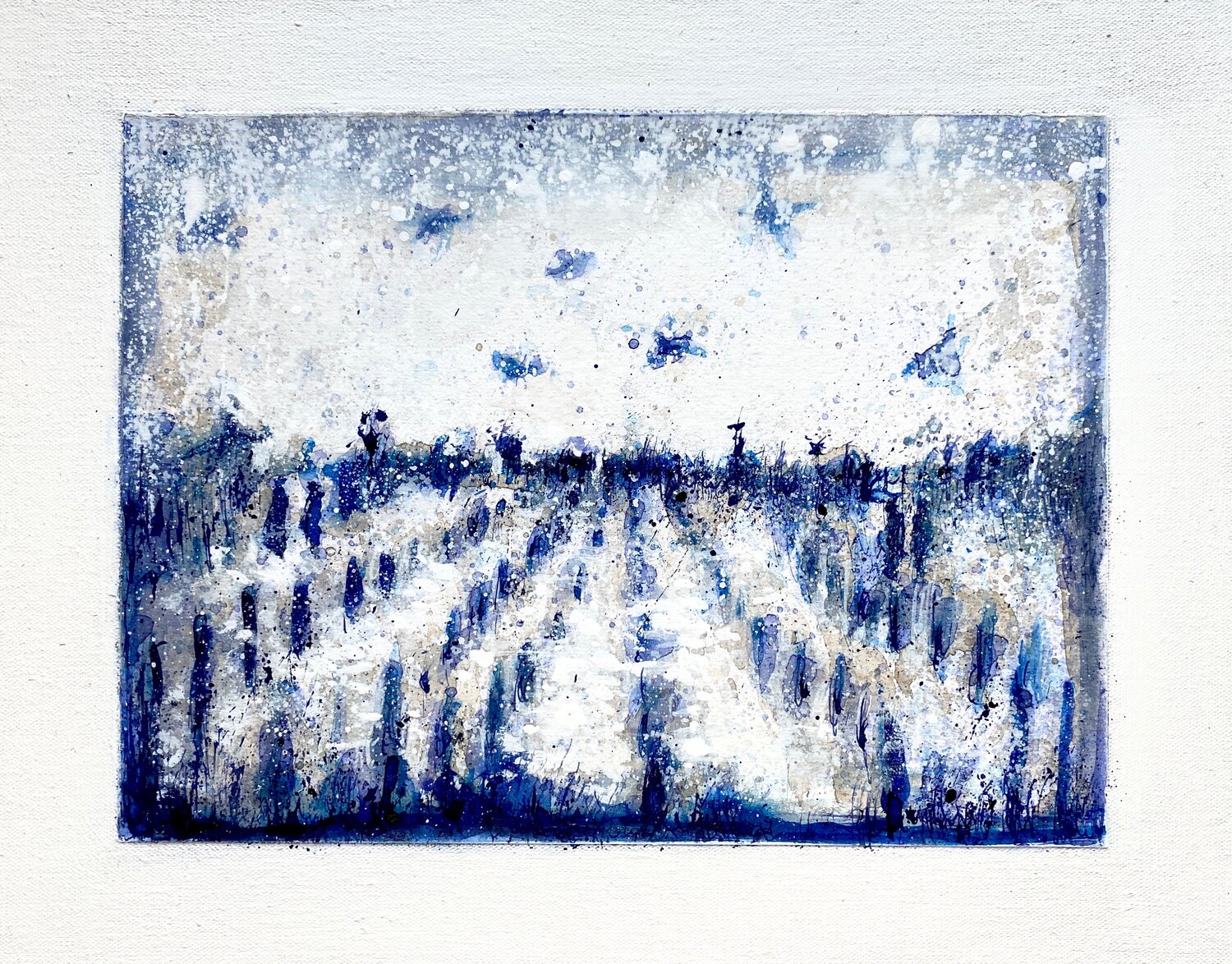 "paysage bleu" 2025 Hanna Sidorowicz Original painting for sale