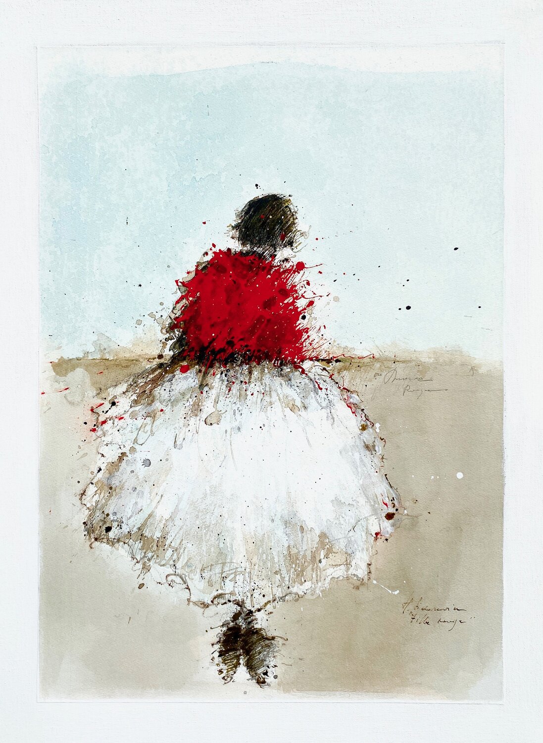 "Fille rouge" 2025 Hanna Sidorowicz Original painting for sale
