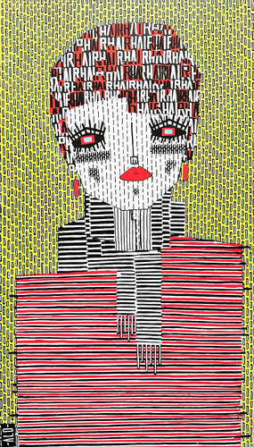 Girl + scarf von ALO, Malerei kaufen auf Select