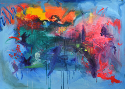Volcanic Island by Sebastian Merk, Painting for Sale on Select