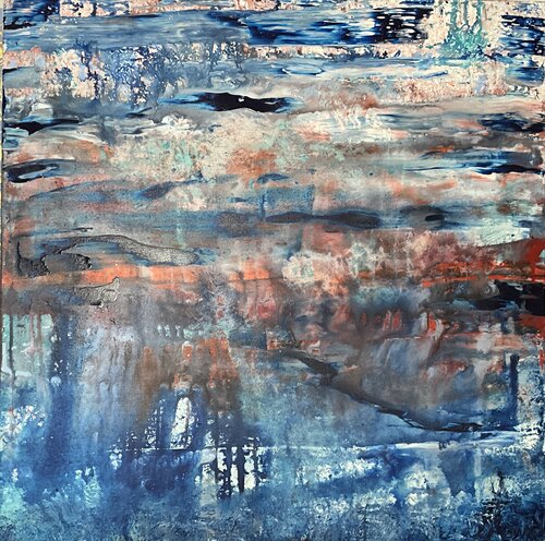 LAKE ON FIRE by Simone Hähner, Painting for Sale on Select