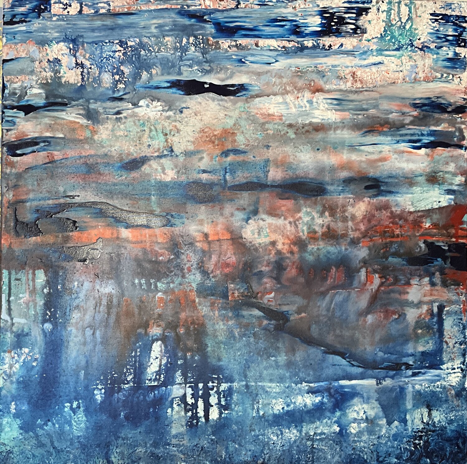 LAKE ON FIRE Simone Hähner Original painting for sale