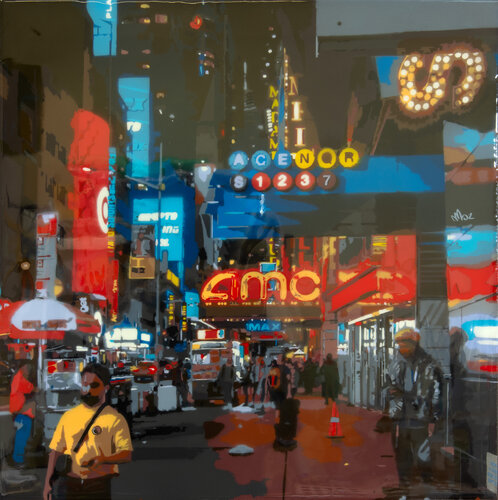 Broadway night by Marco Barberio, Painting for Sale on Select