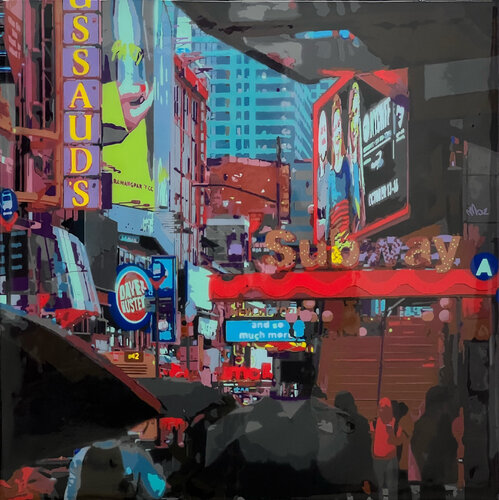 Rainy New York Street #5 by Marco Barberio, Painting for Sale on Select
