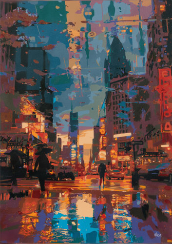 Dystopian New York City by Marco Barberio, Painting for Sale on Select