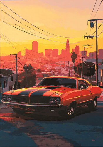 Fast Car 2 by Marco Barberio, Painting for Sale on Select