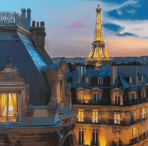 Parisian Night Glow by Marco Barberio, Painting for Sale on Select