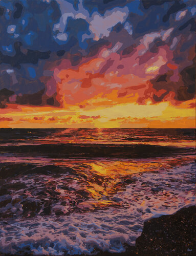 Sunset tide by Marco Barberio, Painting for Sale on Select